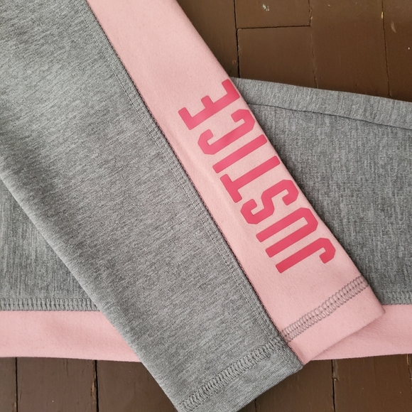 Justice Kids Grey & Pink Leggings Size Small. - Picture 8 of 8